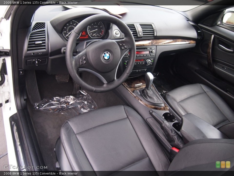 Black Interior Prime Interior for the 2008 BMW 1 Series 135i Convertible #85941033