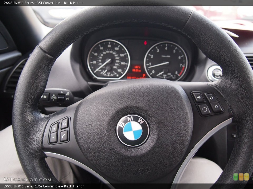 Black Interior Steering Wheel for the 2008 BMW 1 Series 135i Convertible #85941341
