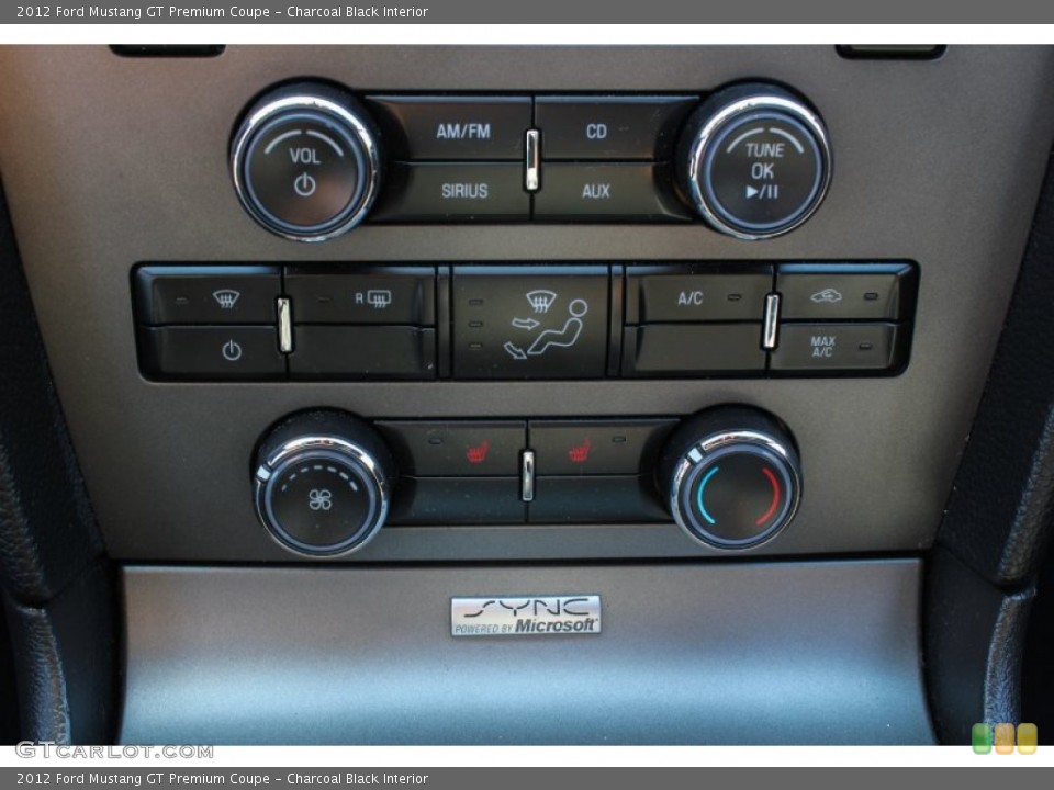 Charcoal Black Interior Controls for the 2012 Ford Mustang GT Premium Coupe #85946298