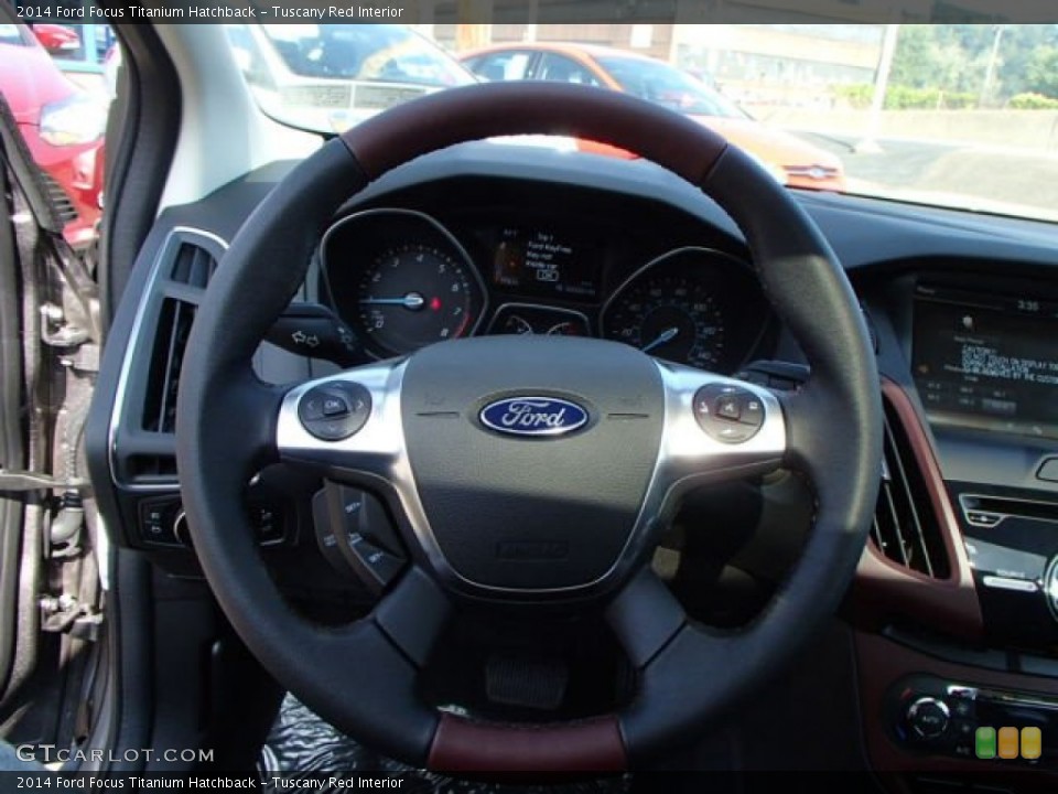 Tuscany Red Interior Steering Wheel for the 2014 Ford Focus Titanium Hatchback #85946456