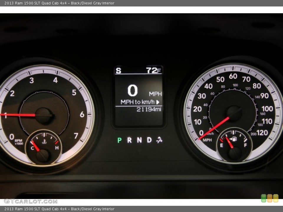 Black/Diesel Gray Interior Gauges for the 2013 Ram 1500 SLT Quad Cab 4x4 #85949109