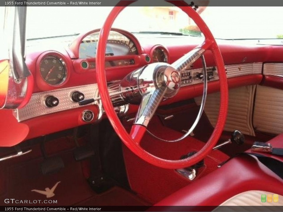 Red/White Interior Steering Wheel for the 1955 Ford Thunderbird Convertible #85962276