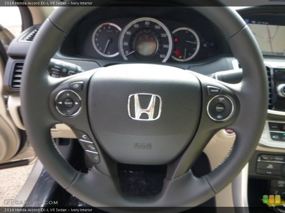 Ivory Interior Steering Wheel for the 2014 Honda Accord EX-L V6 Sedan #85966917