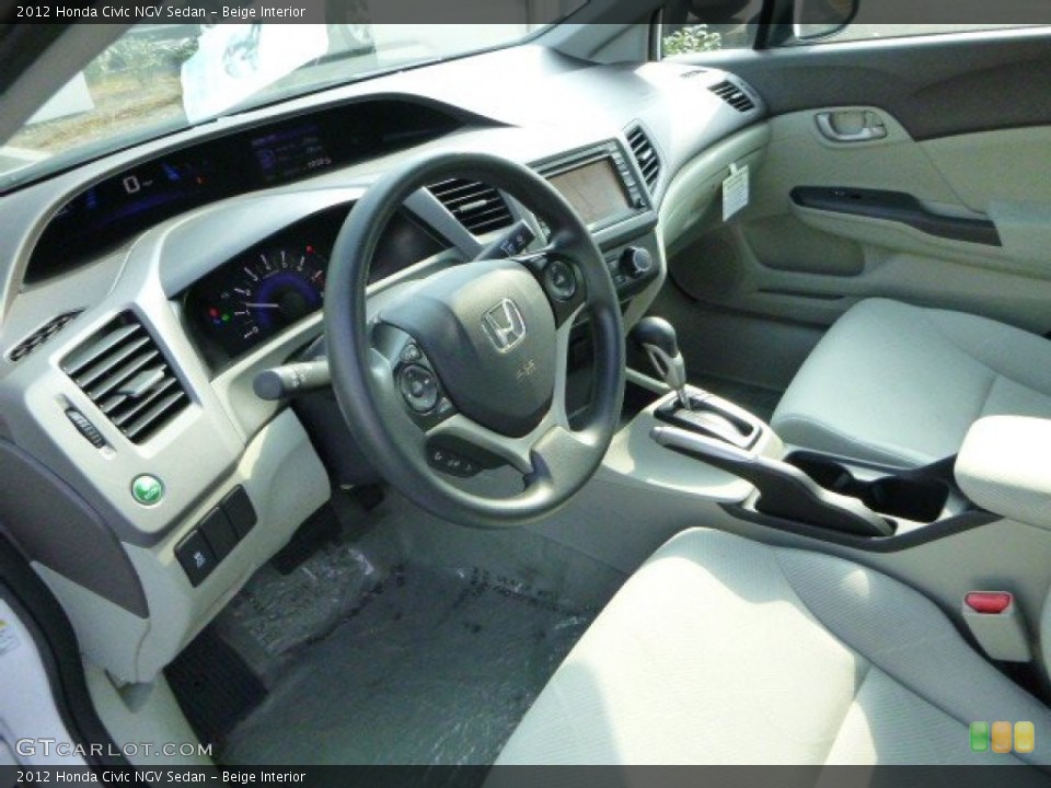 Beige Interior Prime Interior for the 2012 Honda Civic NGV Sedan #85971468