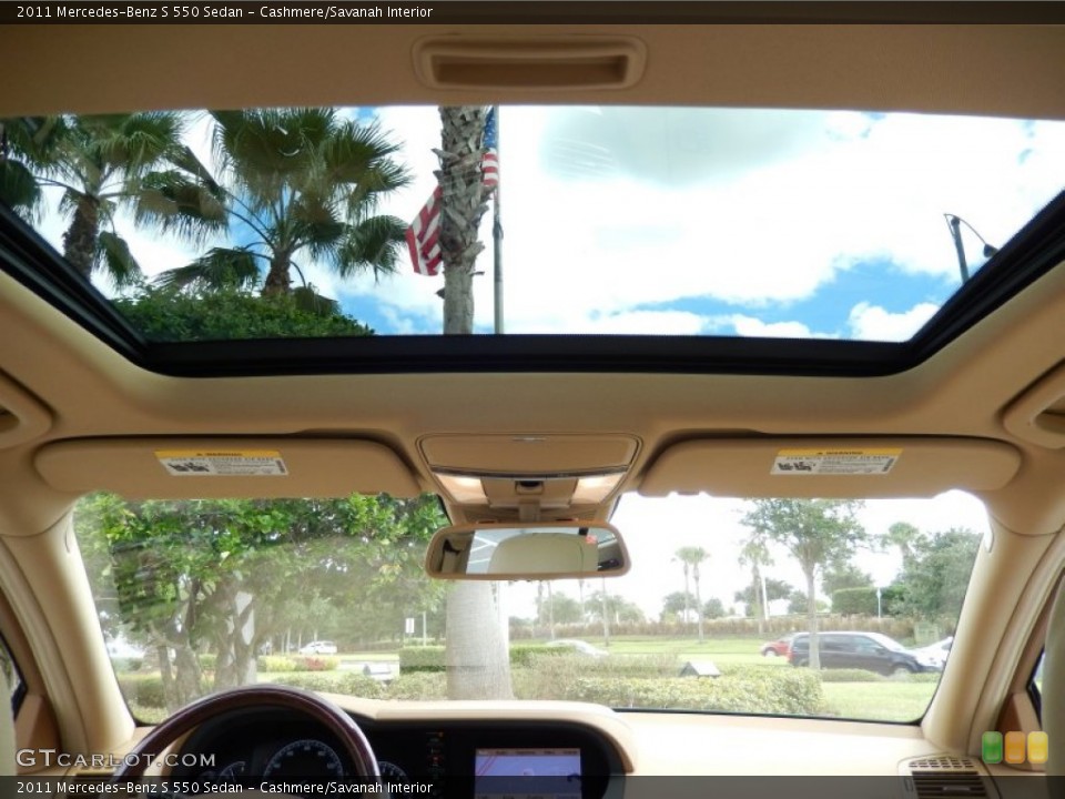 Cashmere/Savanah Interior Sunroof for the 2011 Mercedes-Benz S 550 Sedan #85990821