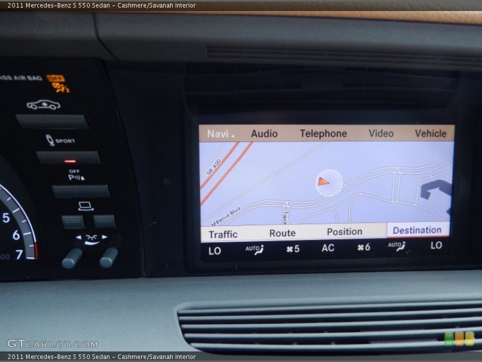 Cashmere/Savanah Interior Navigation for the 2011 Mercedes-Benz S 550 Sedan #85990911