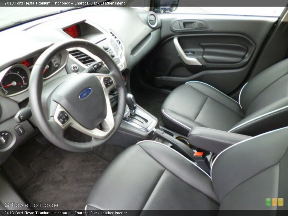 Charcoal Black Leather Interior Photo for the 2013 Ford Fiesta Titanium Hatchback #85995330
