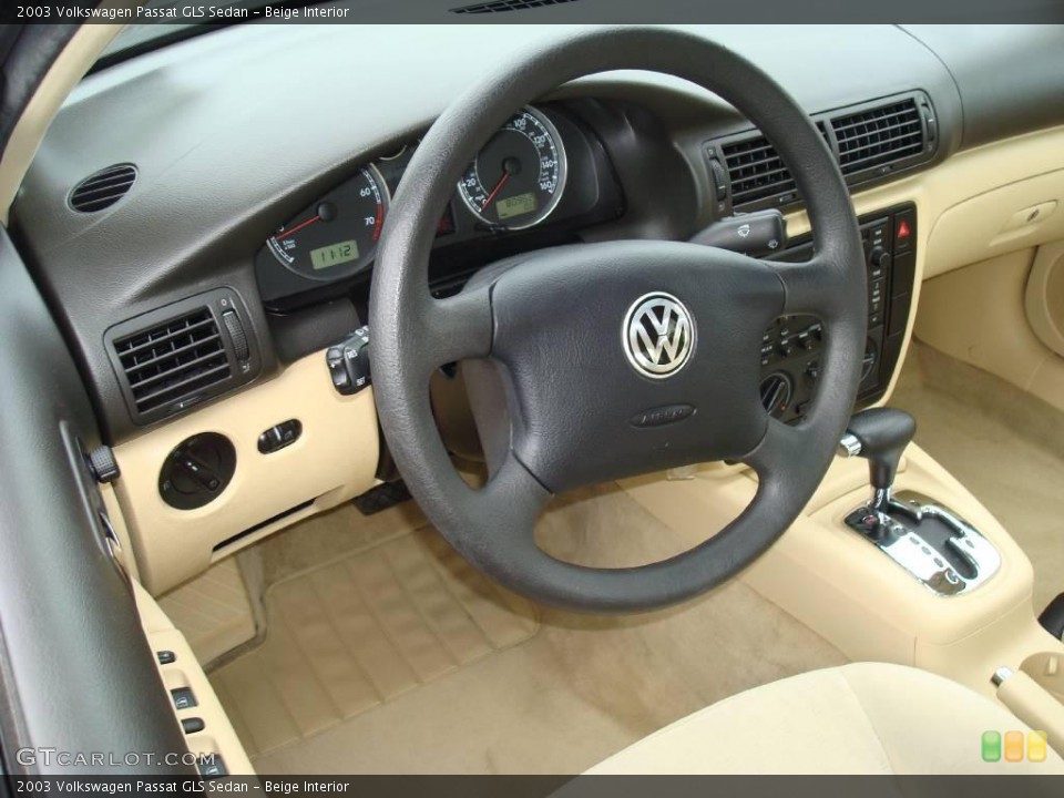 Beige Interior Steering Wheel for the 2003 Volkswagen Passat GLS Sedan #8600979