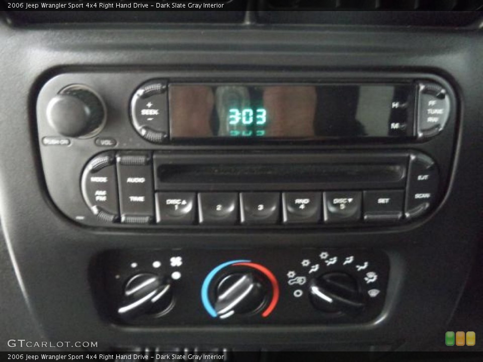 Dark Slate Gray Interior Controls for the 2006 Jeep Wrangler Sport 4x4 Right Hand Drive #86031325