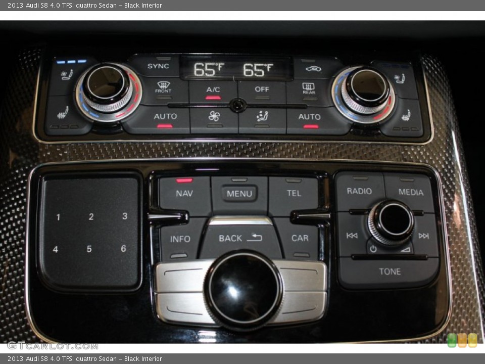 Black Interior Controls for the 2013 Audi S8 4.0 TFSI quattro Sedan #86048712