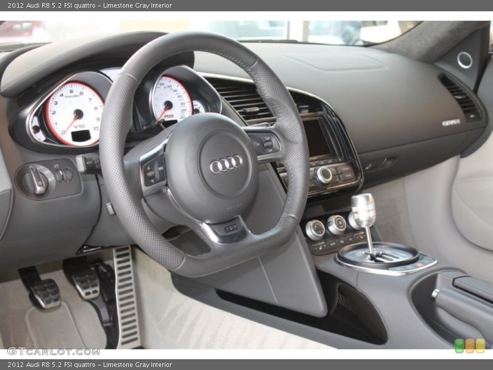 Limestone Gray Interior Dashboard for the 2012 Audi R8 5.2 FSI quattro #86049438
