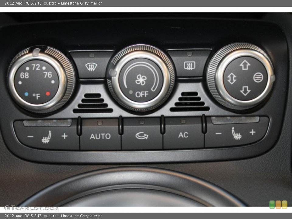 Limestone Gray Interior Controls for the 2012 Audi R8 5.2 FSI quattro #86049609