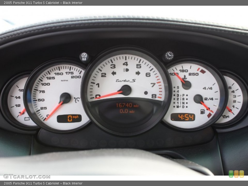 Black Interior Gauges for the 2005 Porsche 911 Turbo S Cabriolet #86056260