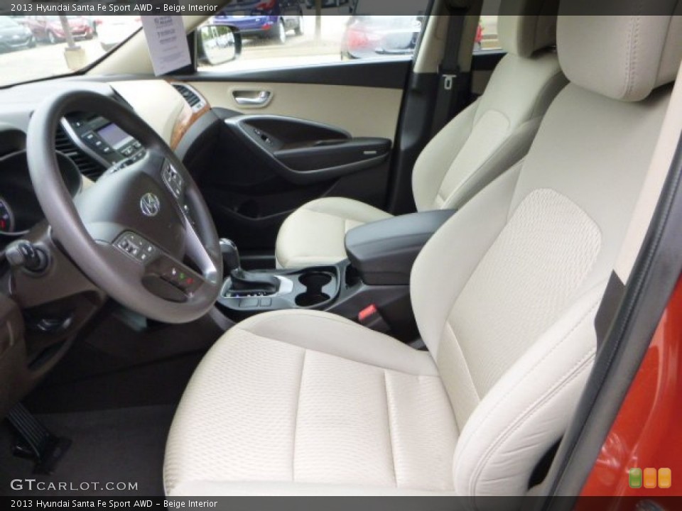 Beige Interior Prime Interior for the 2013 Hyundai Santa Fe Sport AWD #86066610