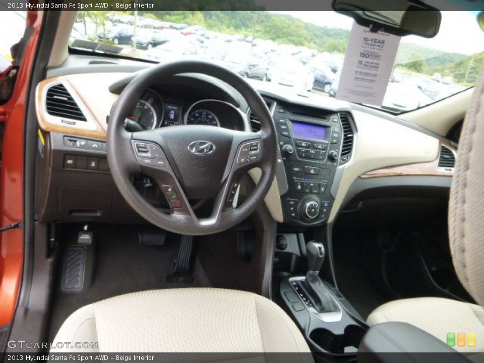 Beige Interior Prime Interior for the 2013 Hyundai Santa Fe Sport AWD #86066622