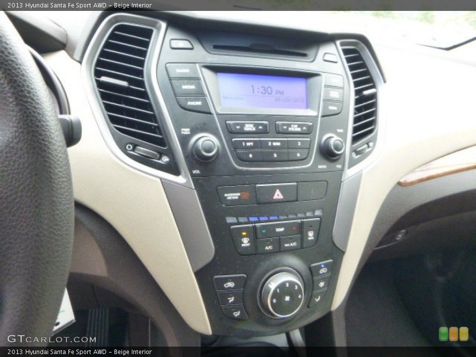 Beige Interior Controls for the 2013 Hyundai Santa Fe Sport AWD #86066673