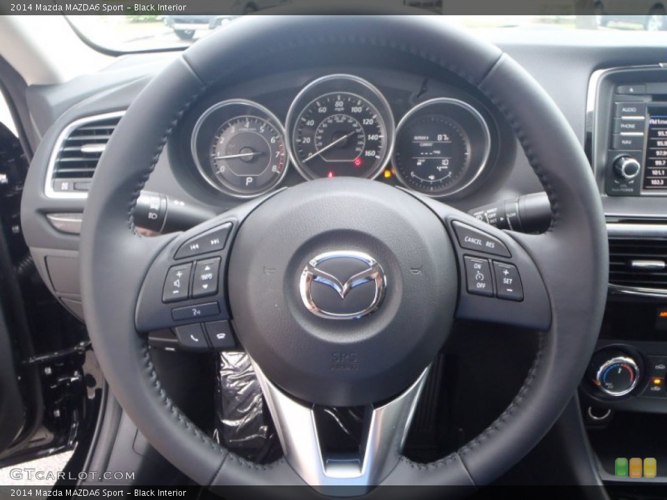 Black Interior Steering Wheel for the 2014 Mazda MAZDA6 Sport #86071108