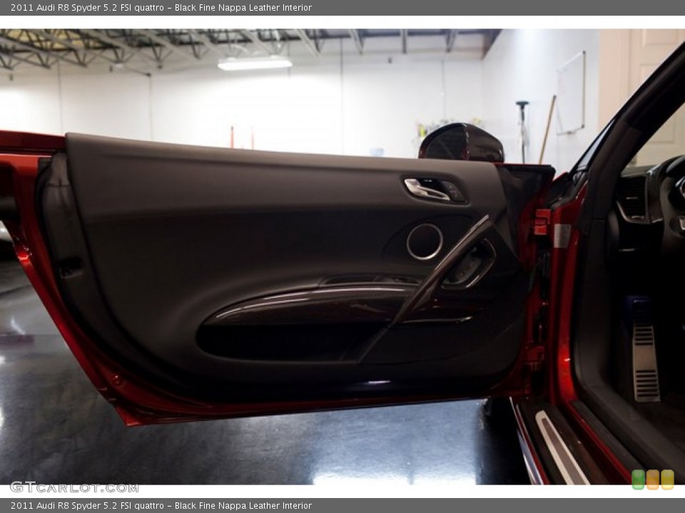 Black Fine Nappa Leather Interior Door Panel for the 2011 Audi R8 Spyder 5.2 FSI quattro #86083219