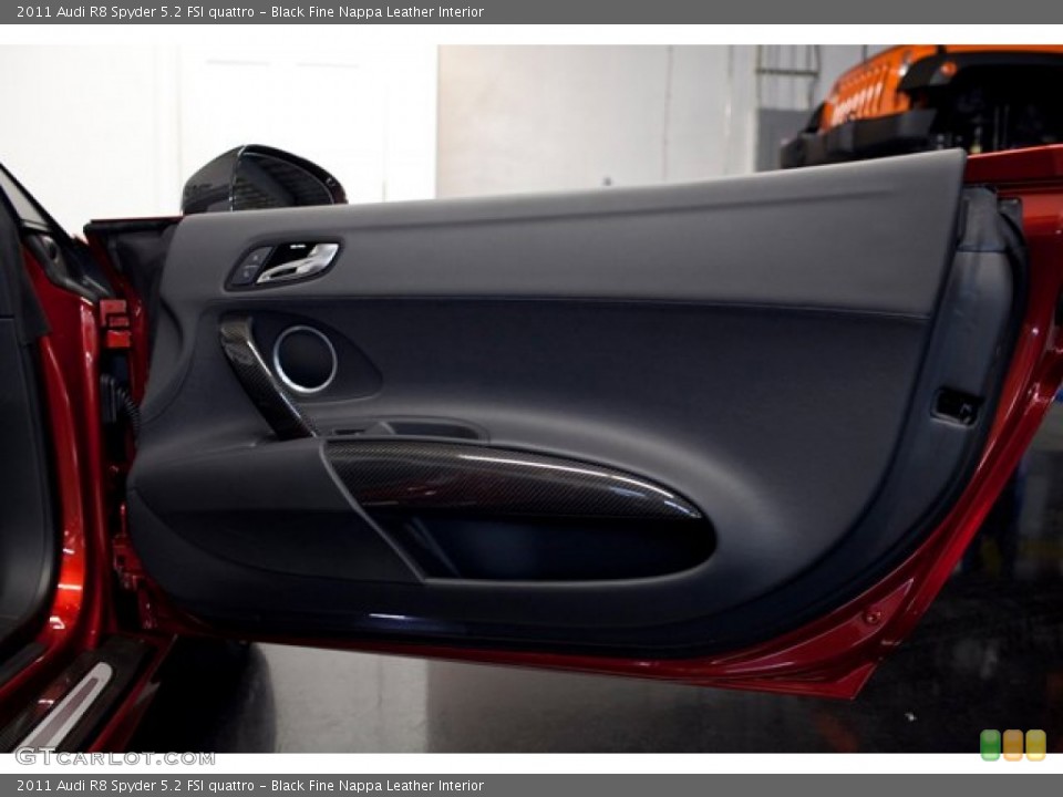 Black Fine Nappa Leather Interior Door Panel for the 2011 Audi R8 Spyder 5.2 FSI quattro #86083237