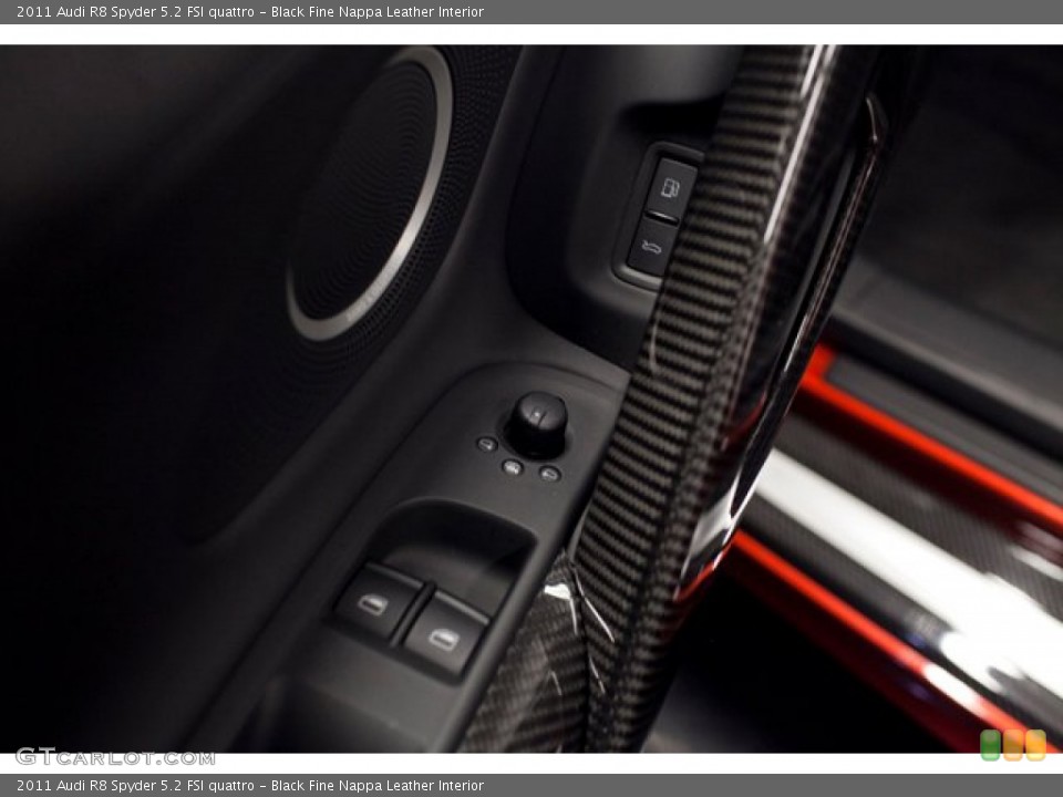 Black Fine Nappa Leather Interior Controls for the 2011 Audi R8 Spyder 5.2 FSI quattro #86083291