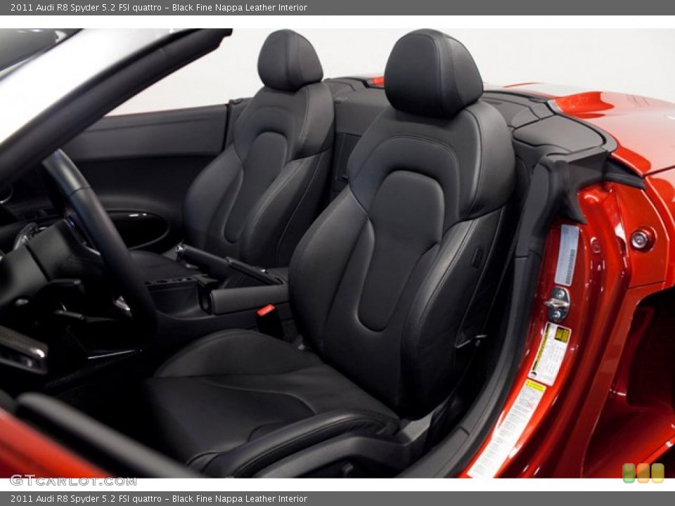 Black Fine Nappa Leather Interior Front Seat for the 2011 Audi R8 Spyder 5.2 FSI quattro #86083372