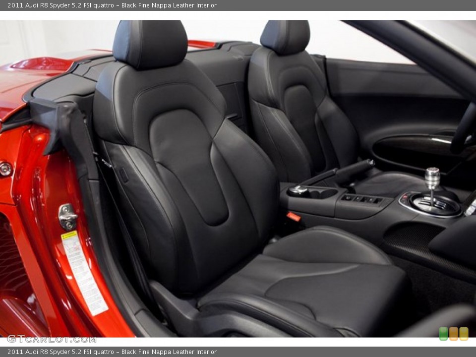 Black Fine Nappa Leather Interior Front Seat for the 2011 Audi R8 Spyder 5.2 FSI quattro #86083387
