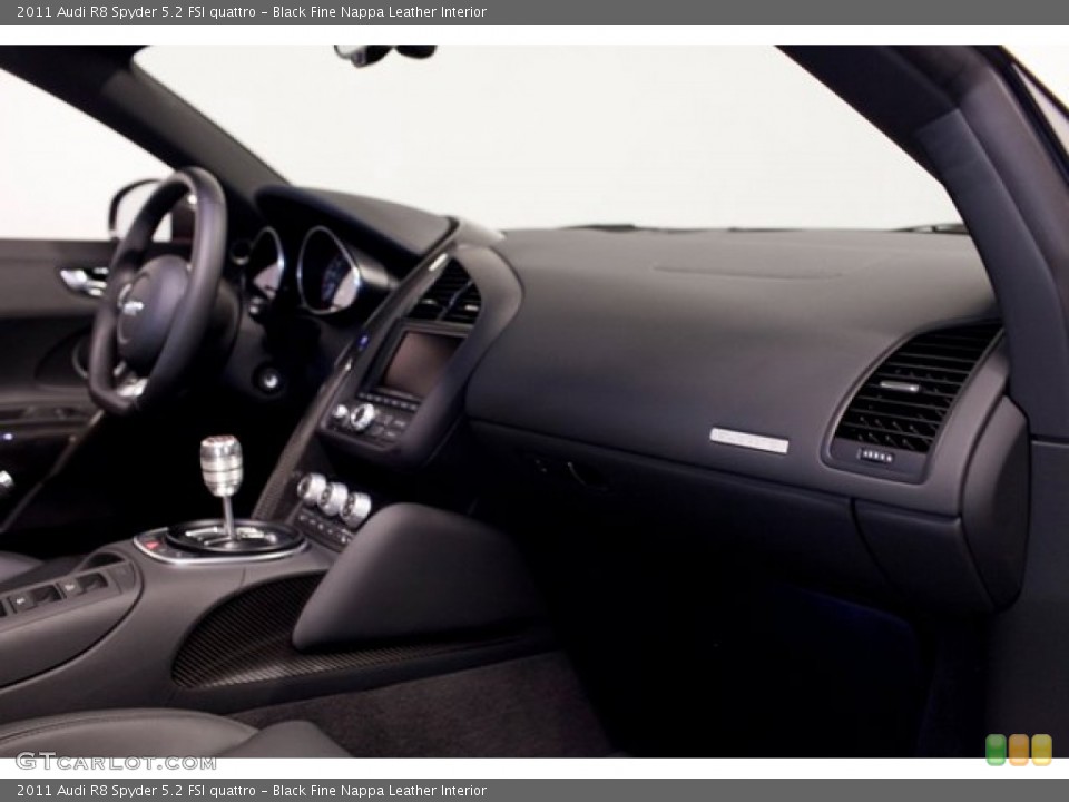 Black Fine Nappa Leather Interior Dashboard for the 2011 Audi R8 Spyder 5.2 FSI quattro #86083423