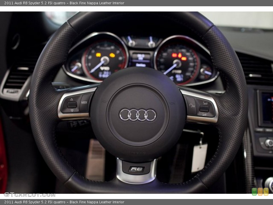Black Fine Nappa Leather Interior Steering Wheel for the 2011 Audi R8 Spyder 5.2 FSI quattro #86083486