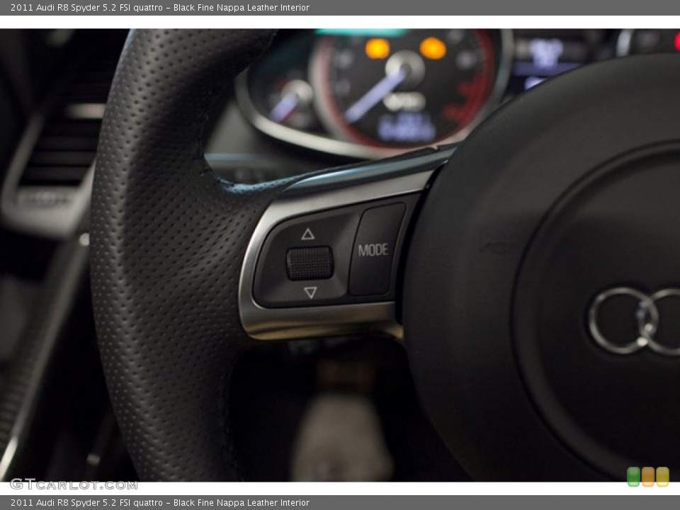 Black Fine Nappa Leather Interior Controls for the 2011 Audi R8 Spyder 5.2 FSI quattro #86083507