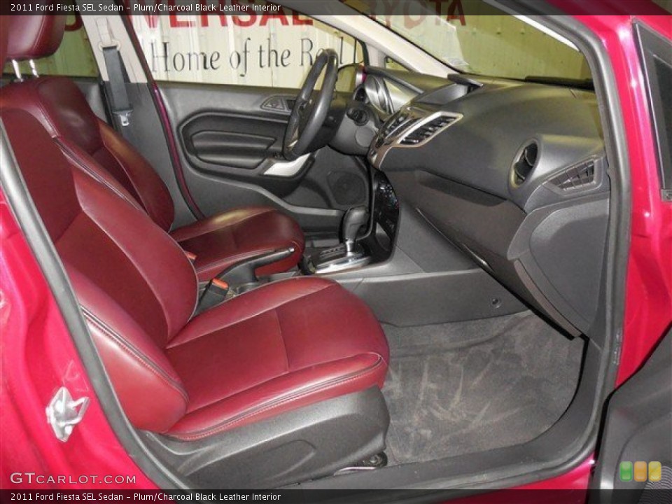 Plum/Charcoal Black Leather 2011 Ford Fiesta Interiors