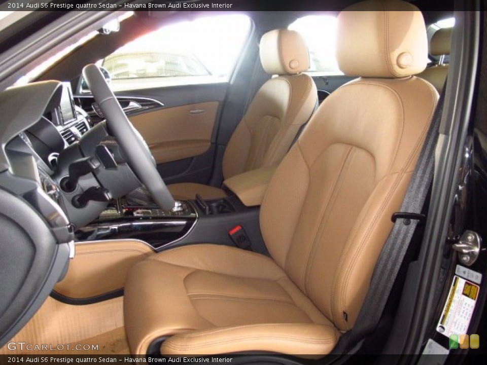 Havana Brown Audi Exclusive Interior Front Seat for the 2014 Audi S6 Prestige quattro Sedan #86105425