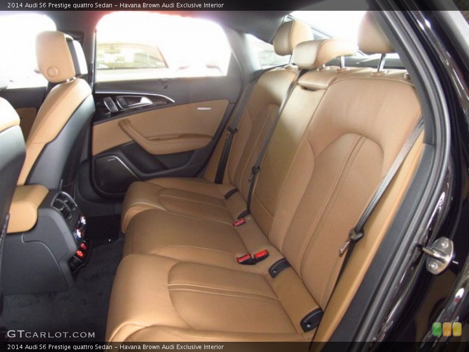 Havana Brown Audi Exclusive Interior Rear Seat for the 2014 Audi S6 Prestige quattro Sedan #86105479