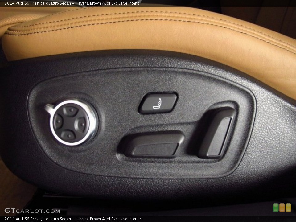 Havana Brown Audi Exclusive Interior Controls for the 2014 Audi S6 Prestige quattro Sedan #86105758