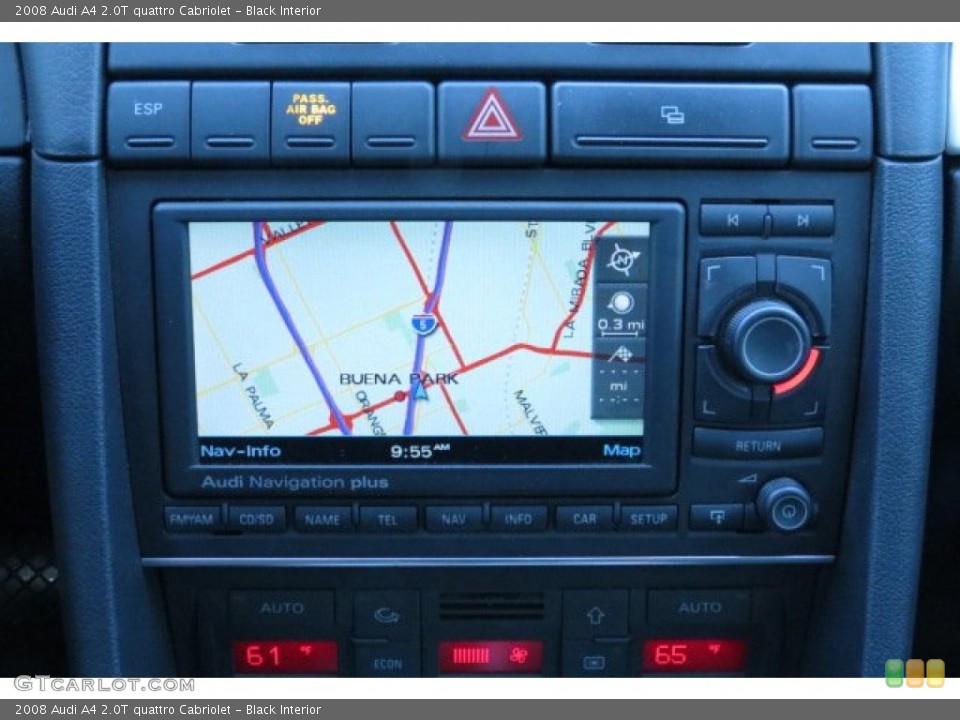 Black Interior Navigation for the 2008 Audi A4 2.0T quattro Cabriolet #86120694
