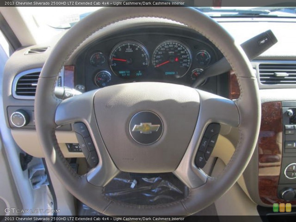 Light Cashmere/Dark Cashmere Interior Steering Wheel for the 2013 Chevrolet Silverado 2500HD LTZ Extended Cab 4x4 #86122407