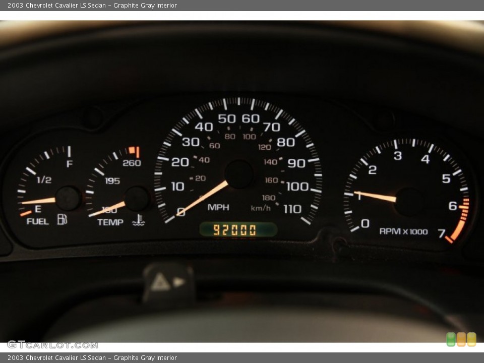 Graphite Gray Interior Gauges for the 2003 Chevrolet Cavalier LS Sedan #86150973
