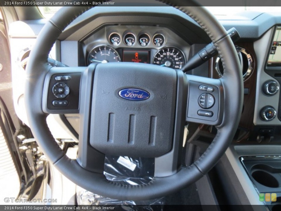 Black Interior Steering Wheel for the 2014 Ford F350 Super Duty Lariat Crew Cab 4x4 #86156748