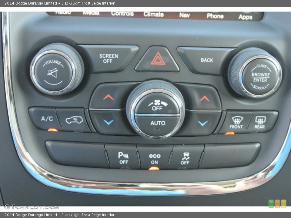 Black/Light Frost Beige Interior Controls for the 2014 Dodge Durango Limited #86166407