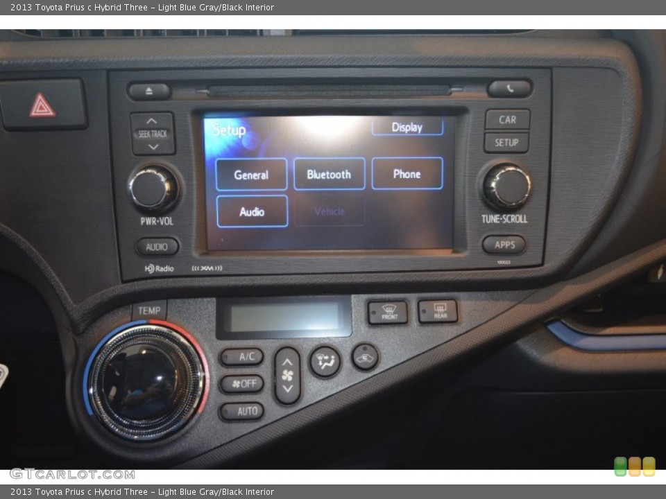 Light Blue Gray/Black Interior Controls for the 2013 Toyota Prius c Hybrid Three #86166874