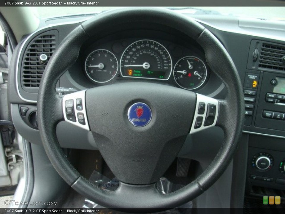 Black/Gray Interior Steering Wheel for the 2007 Saab 9-3 2.0T Sport Sedan #86168426