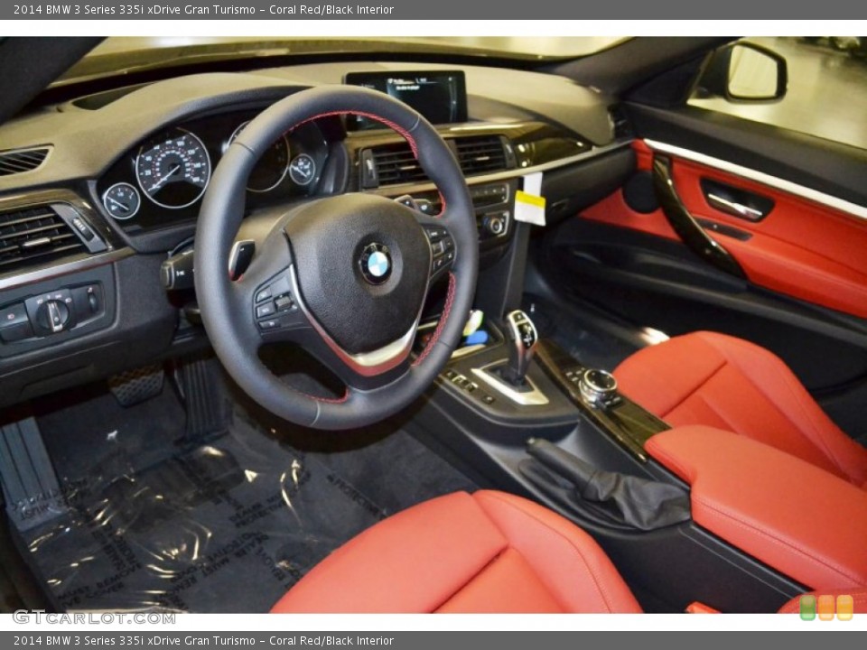 Coral Red/Black 2014 BMW 3 Series Interiors
