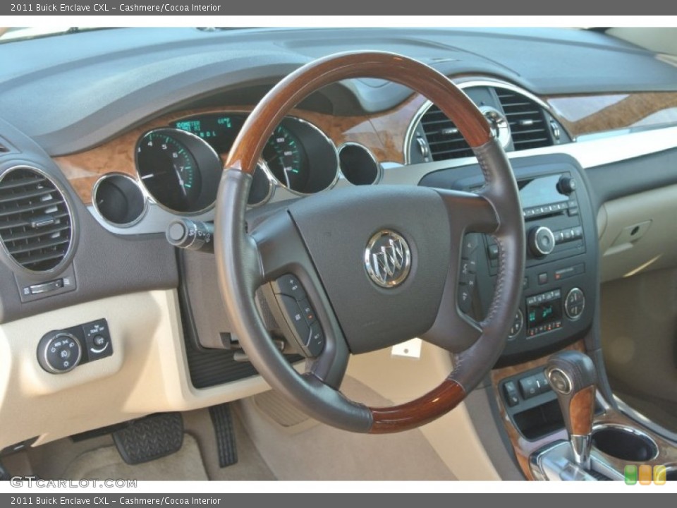 Cashmere/Cocoa Interior Steering Wheel for the 2011 Buick Enclave CXL #86177630