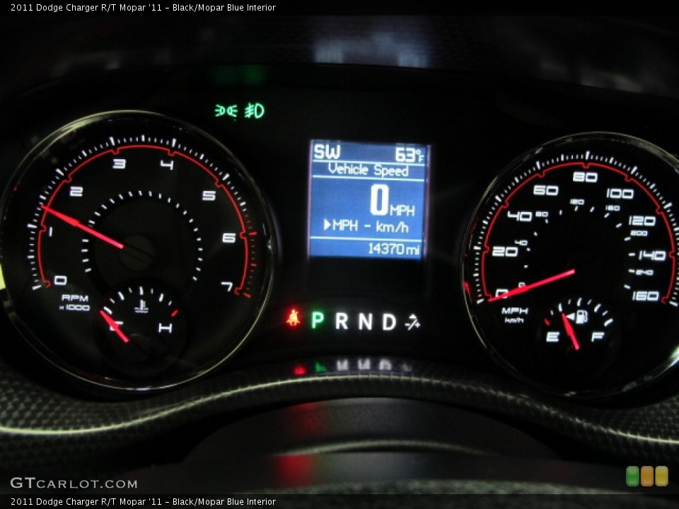 Black/Mopar Blue Interior Gauges for the 2011 Dodge Charger R/T Mopar '11 #86188112