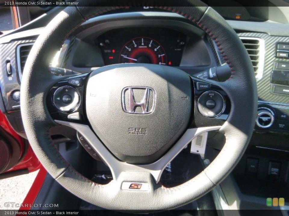 Black Interior Steering Wheel for the 2013 Honda Civic Si Sedan #86230289