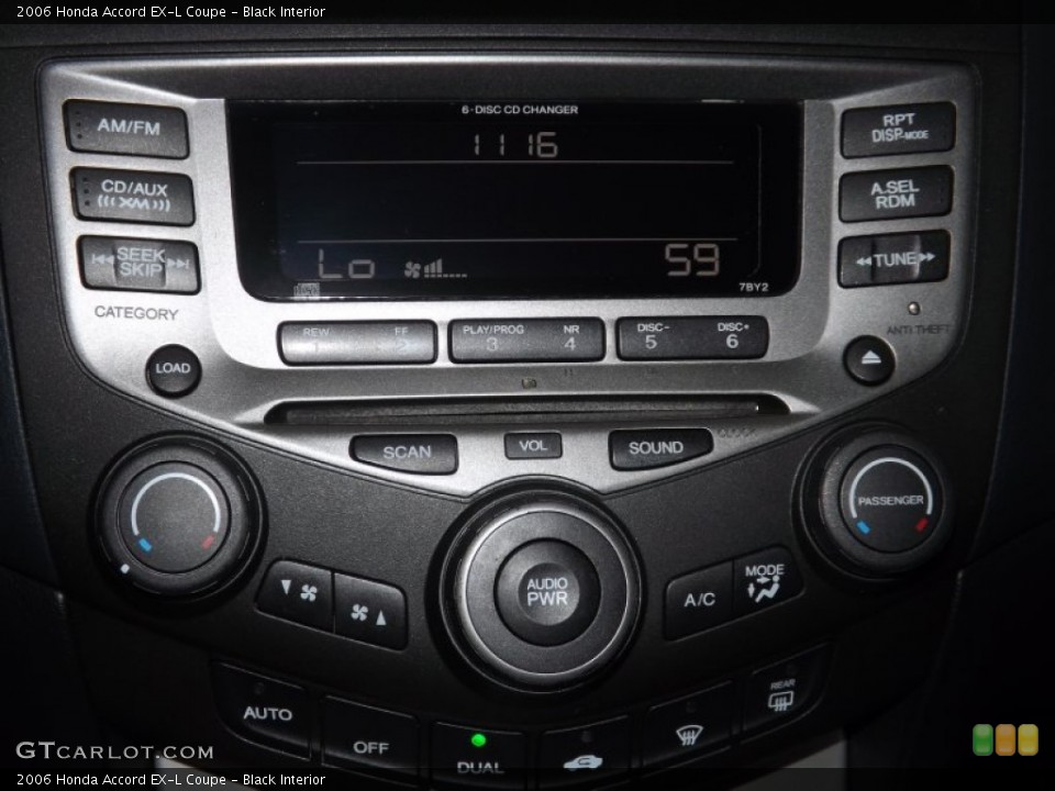 Black Interior Controls for the 2006 Honda Accord EX-L Coupe #86232770