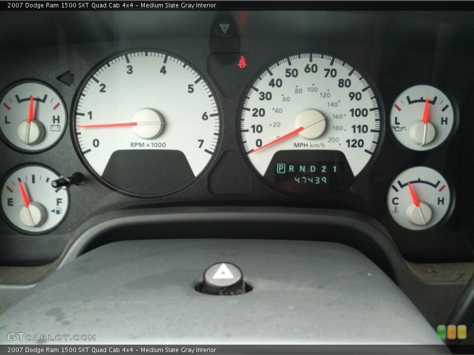 Medium Slate Gray Interior Gauges for the 2007 Dodge Ram 1500 SXT Quad Cab 4x4 #86233787