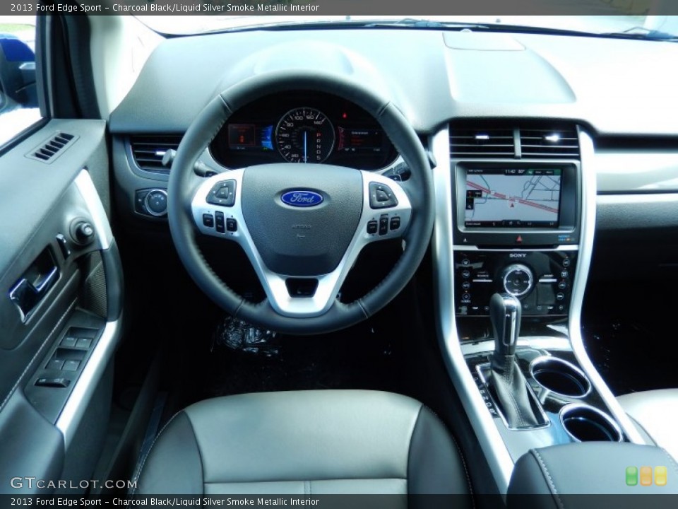 Charcoal Black/Liquid Silver Smoke Metallic Interior Dashboard for the 2013 Ford Edge Sport #86244665