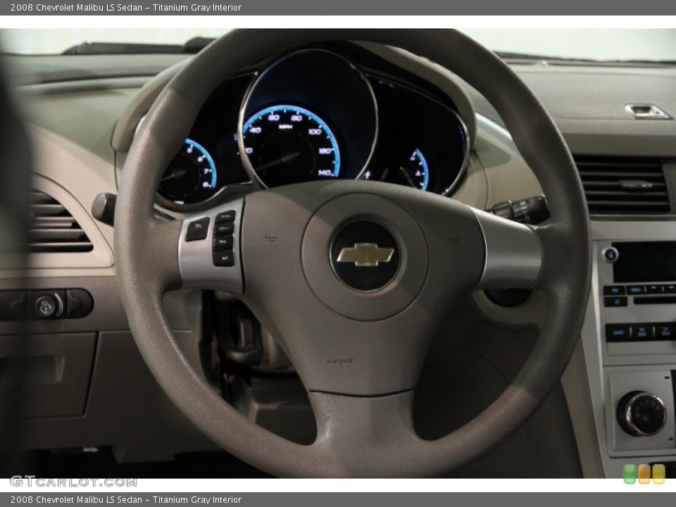 Titanium Gray Interior Steering Wheel for the 2008 Chevrolet Malibu LS Sedan #86246372