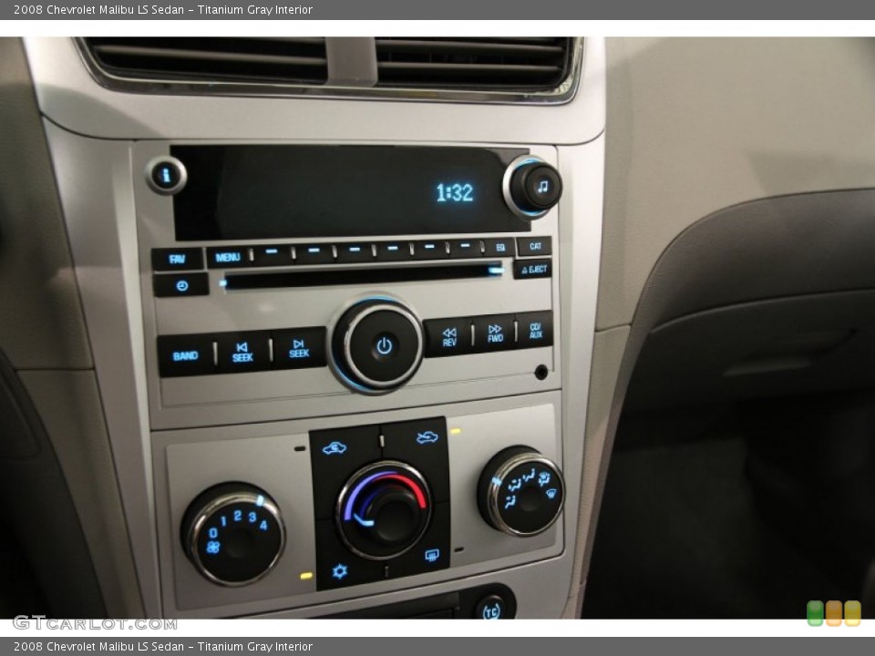Titanium Gray Interior Controls for the 2008 Chevrolet Malibu LS Sedan #86246417