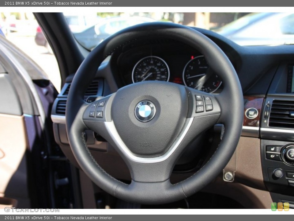 Tobacco Nevada Leather Interior Steering Wheel for the 2011 BMW X5 xDrive 50i #86247491